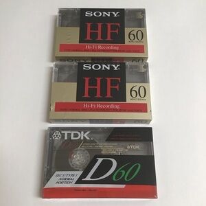 Sony High Fidelity HF 60 TDK Audio Cassette Tapes LOT Music Recording SEALED NEW